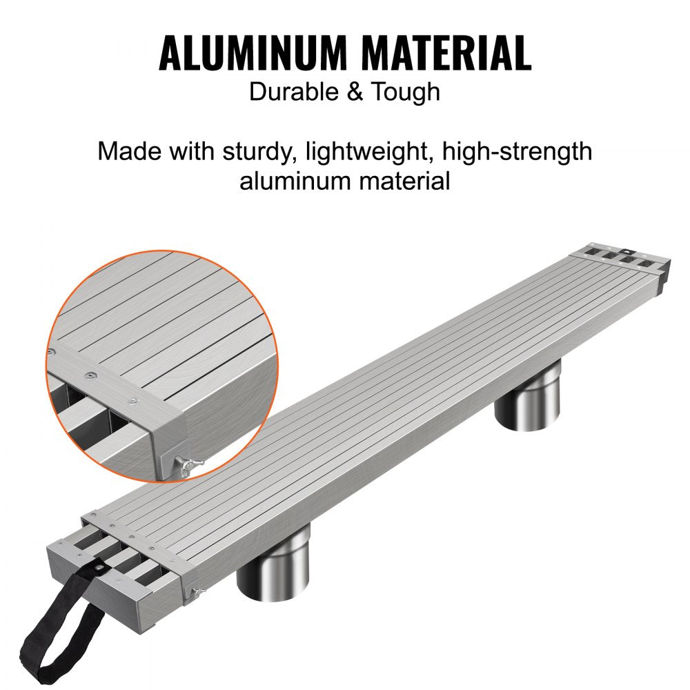 WBS-019 - 9-15ft Aluminum Work Plank with Non-Slip Surface, 500lbs Capacity