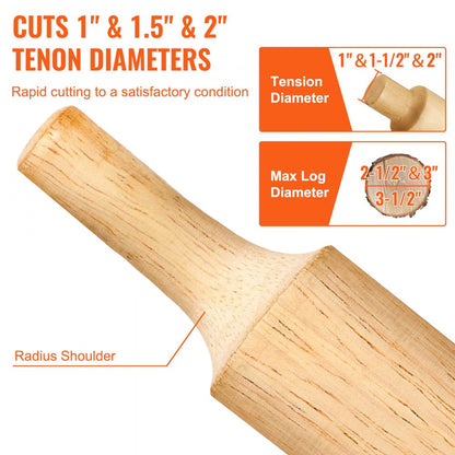 010289378364 - VEVOR Tenon Cutter 1", 1.5", 2" - Durable Aluminum & Steel