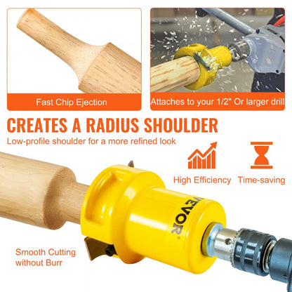 010745368720 - VEVOR 1"/2" Dual Curved Tenon Cutter for Woodworking