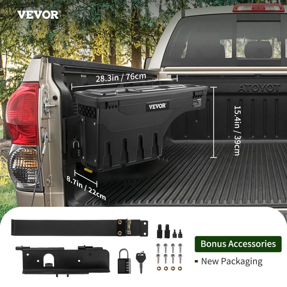 010731999270 - VEVOR Waterproof Truck Bed Toolbox with Swiveling Design and 20L Capacity