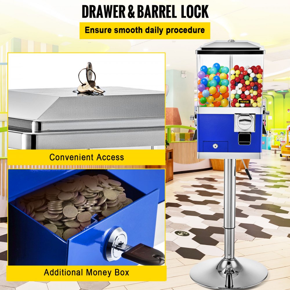 VV-FCM-XZB - 4-Compartment VEVOR Vending Machine with Adjustable Height and Wheels