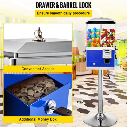 VV-FCM-XZB - 4-Compartment VEVOR Vending Machine with Adjustable Height and Wheels