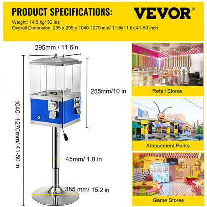 VV-FCM-XZB - 4-Compartment VEVOR Vending Machine with Adjustable Height and Wheels