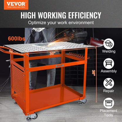 WT600 - Compact 36" VEVOR Welding Table for DIY Projects, Supports 600 lbs