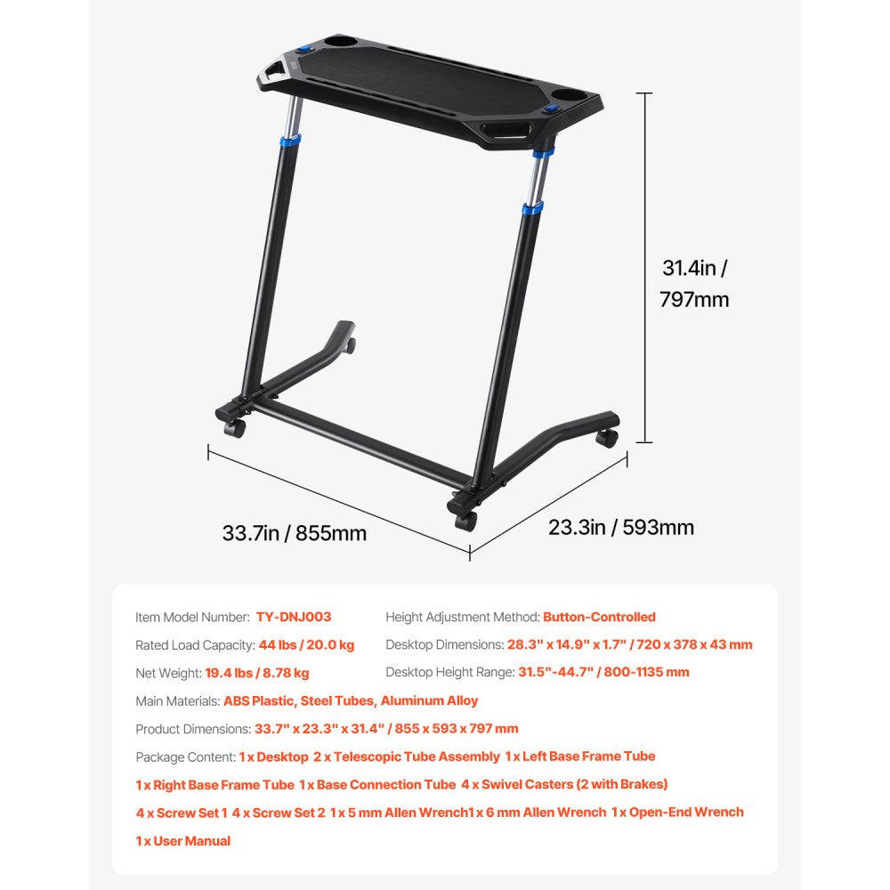 TY-DNJ003 - Adjustable Cycling Desk for Indoor Bikes, Tablet Slots Included