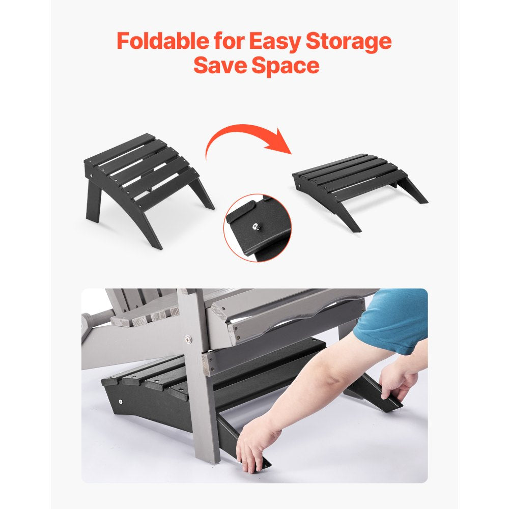 LXSKU1 - Foldable Adirondack Ottoman with 13-Inch Height for Outdoor Relaxation