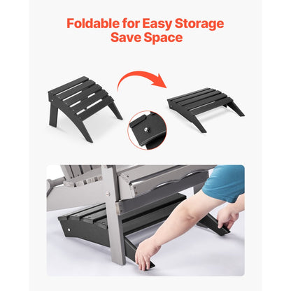 LXSKU1 - Foldable Adirondack Ottoman with 13-Inch Height for Outdoor Relaxation