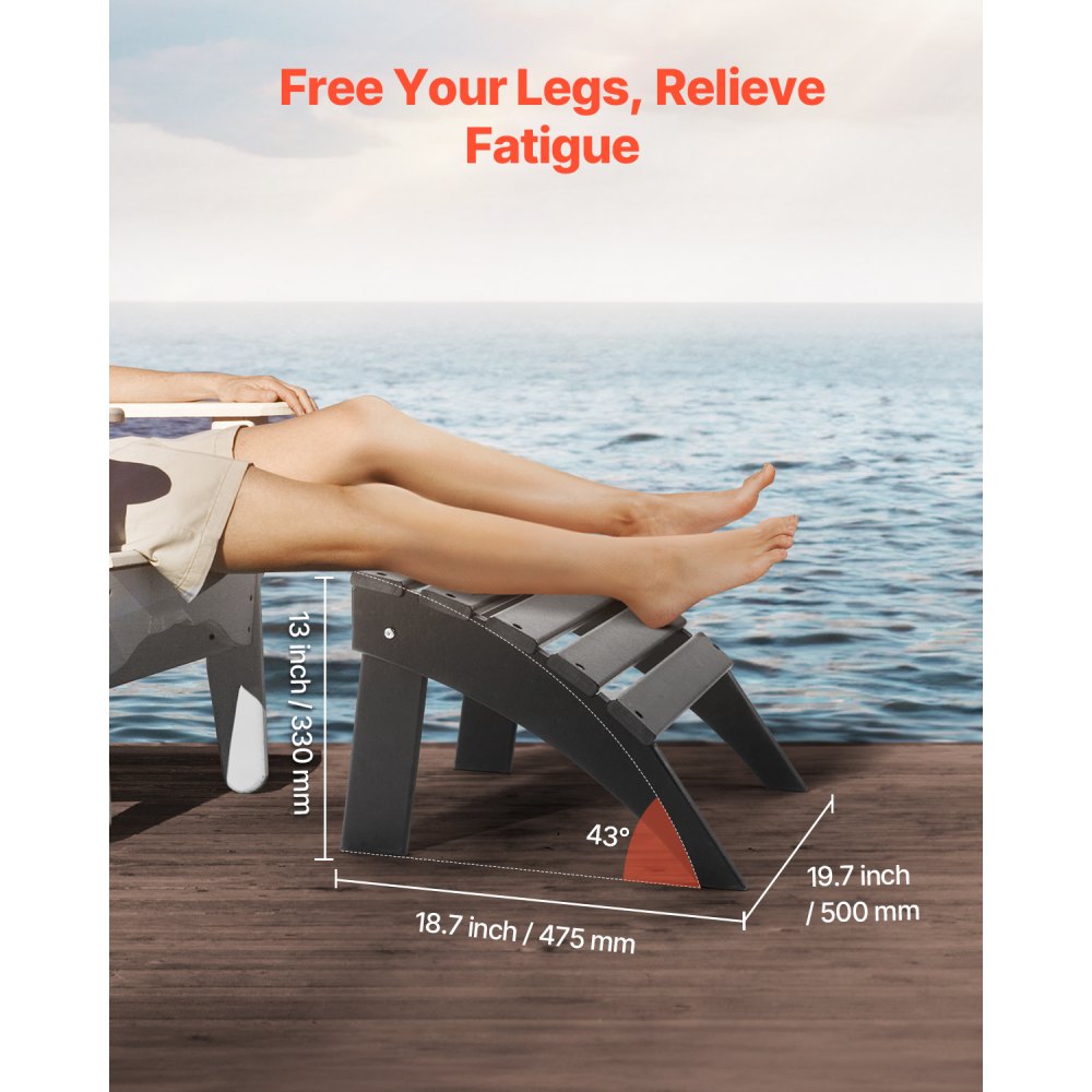 LXSKU1 - Foldable Adirondack Ottoman with 13-Inch Height for Outdoor Relaxation