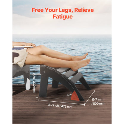 LXSKU1 - Foldable Adirondack Ottoman with 13-Inch Height for Outdoor Relaxation