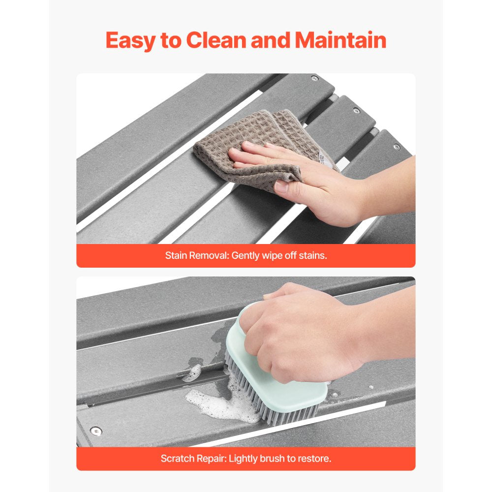 LXSKU2 - 21.5" HDPE Folding Ottoman for Comfortable Outdoor Relaxation