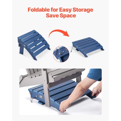 LXSKU5 - HDPE Adirondack Folding Ottoman 15.7L x 18.9W x 13H Inch