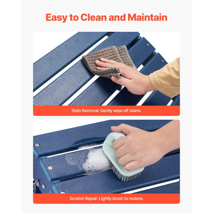 LXSKU5 - HDPE Adirondack Folding Ottoman 15.7L x 18.9W x 13H Inch