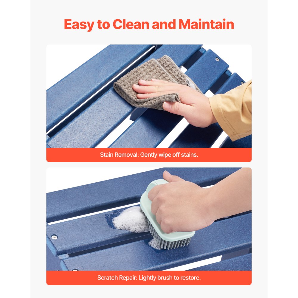 LXSKU3 - Folding Adirondack Ottoman with Durable HDPE & 13.8" Height