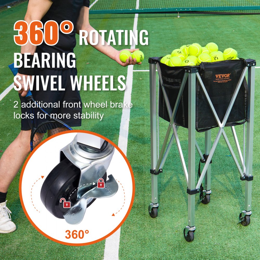 XLDD-BC180 - Portable VEVOR Tennis Ball Hopper Holds 180 Balls with Carry Bag
