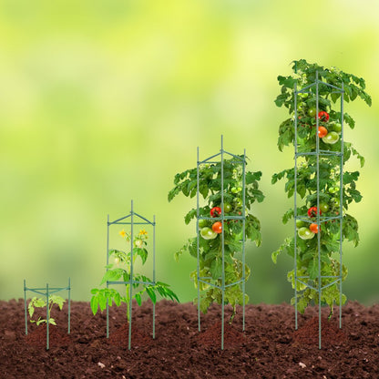 FQZJBS3C-48in-6P-1Z - Adjustable 48in Steel Tomato Cage with Zip Ties