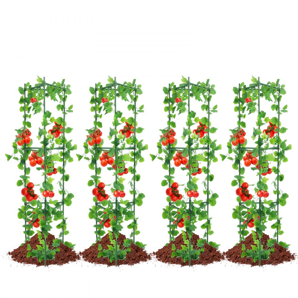 FQZJBS3C-48in-6P-1Z - Adjustable 48in Steel Tomato Cage with Zip Ties
