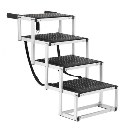 CB-778N-5 - 4-Step Folding Aluminum Dog Stairs for Easy Car Access