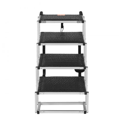 CB-778N-5 - 4-Step Folding Aluminum Dog Stairs for Easy Car Access