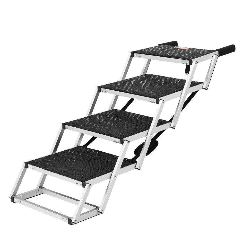 CB-778N-5 - 4-Step Folding Aluminum Dog Stairs for Easy Car Access