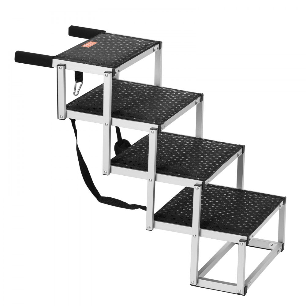 CB-778N-5 - 4-Step Folding Aluminum Dog Stairs for Easy Car Access