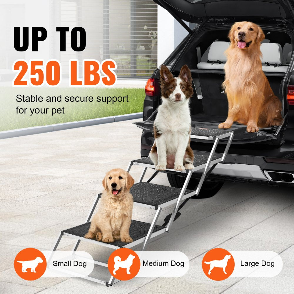 CB-778W - Adjustable 4-Step Dog Stairs for Safe Car Access