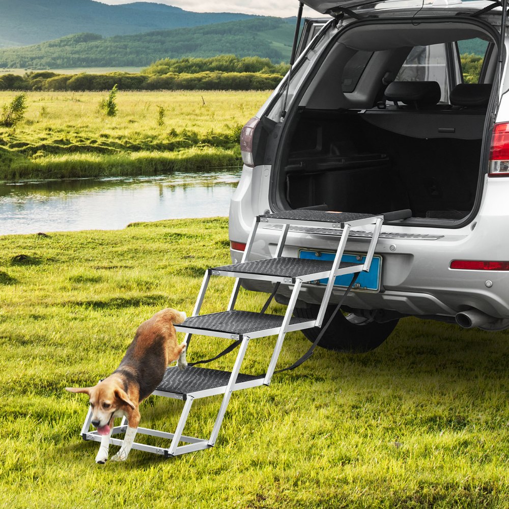 CB-778W - Adjustable 4-Step Dog Stairs for Safe Car Access