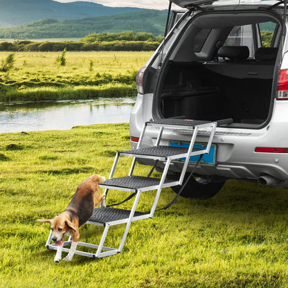 CB-778W - Adjustable 4-Step Dog Stairs for Safe Car Access