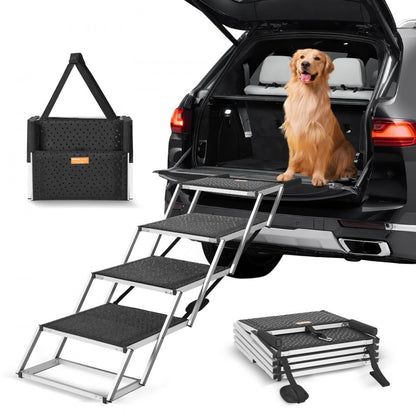 CB-778W - Adjustable 4-Step Dog Stairs for Safe Car Access