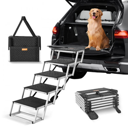 CB-778N-6 - Adjustable 5-Step Dog Stairs for Easy Car Access