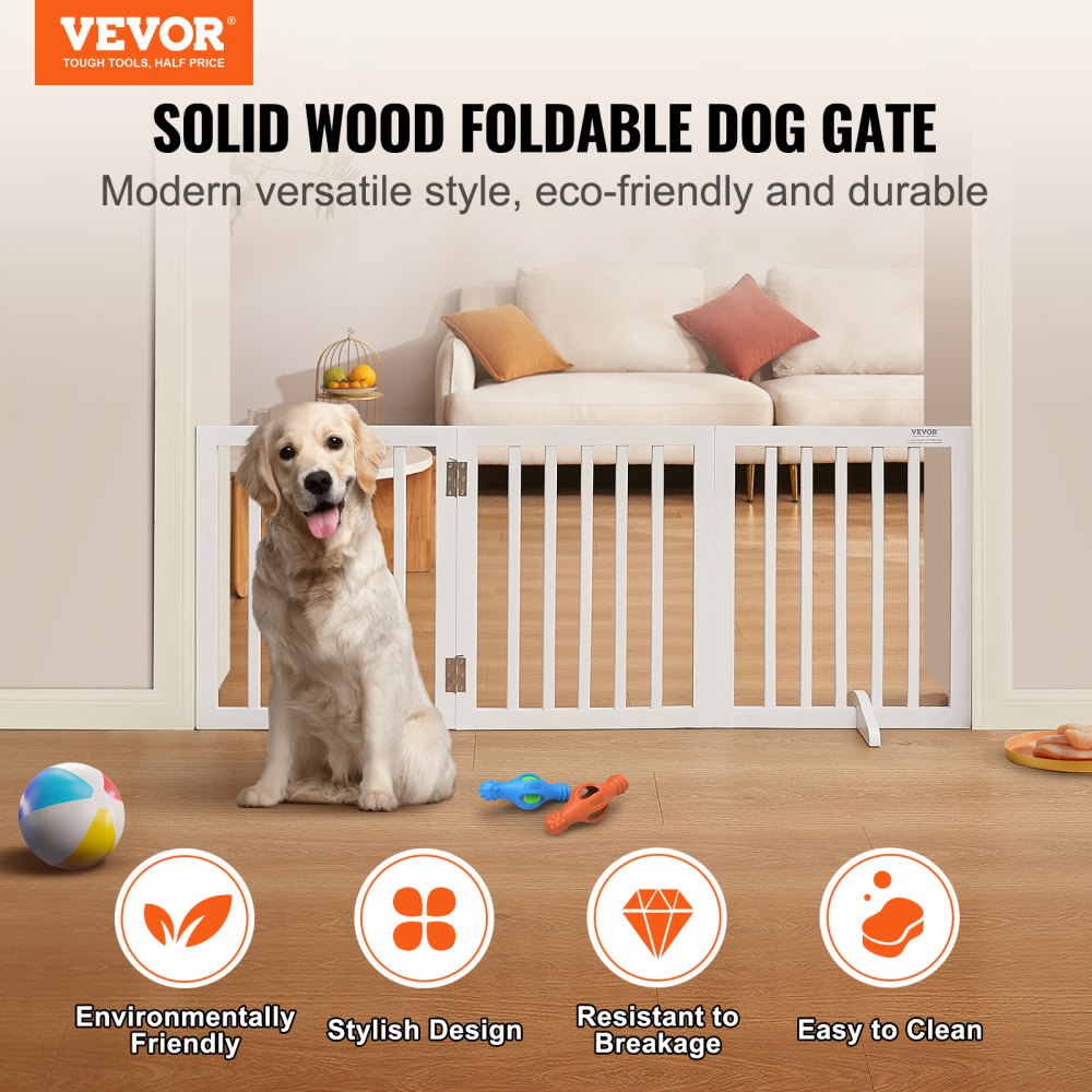 JYW-6024 - 60" Freestanding Dog Gate for Active Pets