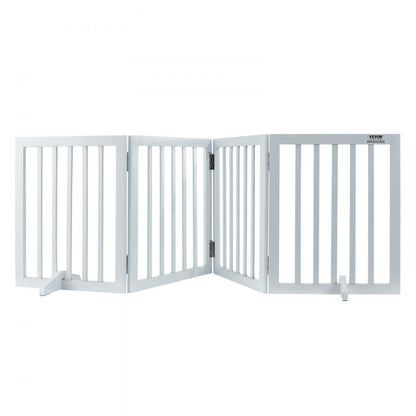 JYW-8024 - Stylish 80.3" Wooden Dog Gate with Quick-Release Hinges