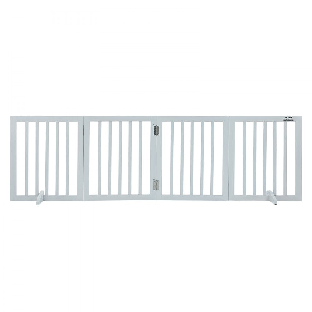 JYW-8024 - Stylish 80.3" Wooden Dog Gate with Quick-Release Hinges