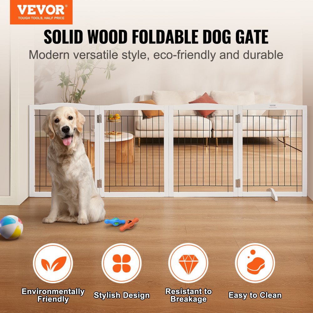 JYWS-9632 - 32" Foldable Dog Gate - Secure & Stylish Pet Barrier