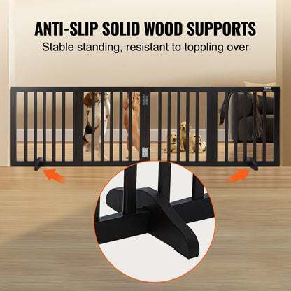 JYW-8024 - 24" Tall Adjustable Free Standing Dog Gate for Active Pets