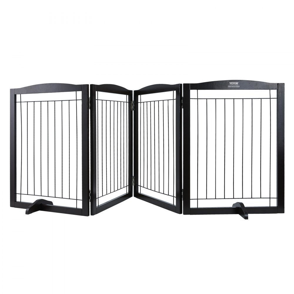 JYWS-9632 - 32" VEVOR Sturdy Freestanding Dog Gate in Brown