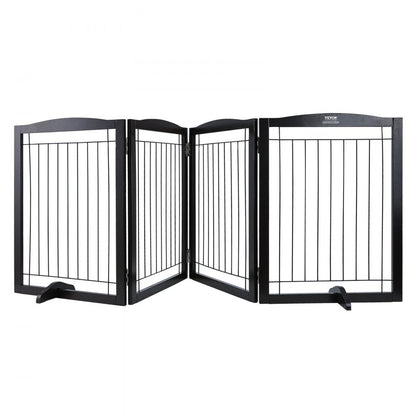 JYWS-9632 - 32" VEVOR Sturdy Freestanding Dog Gate in Brown