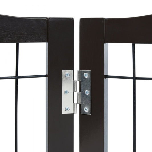JYWS-9632 - 32" VEVOR Sturdy Freestanding Dog Gate in Brown