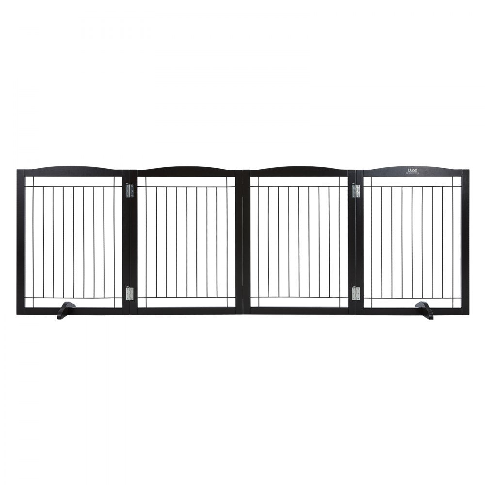 JYWS-9632 - 32" VEVOR Sturdy Freestanding Dog Gate in Brown