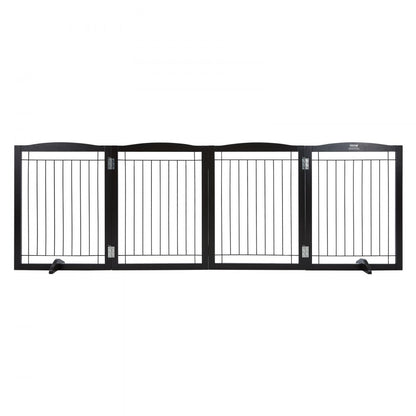 JYWS-9632 - 32" VEVOR Sturdy Freestanding Dog Gate in Brown