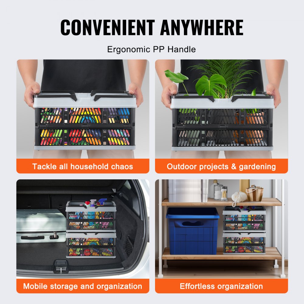 WS-L2 - 16L Foldable Grocery Basket with Ergonomic Handle