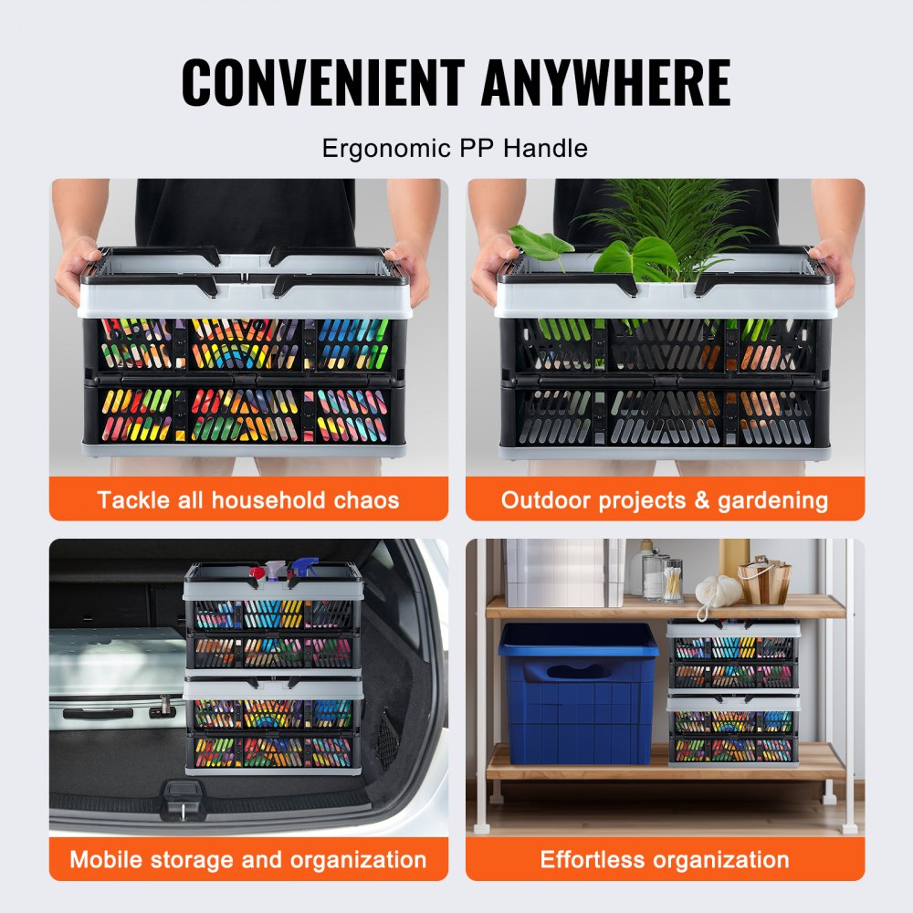 WS-L3 - Set of 3 Collapsible 25L Baskets with Ergonomic Handles