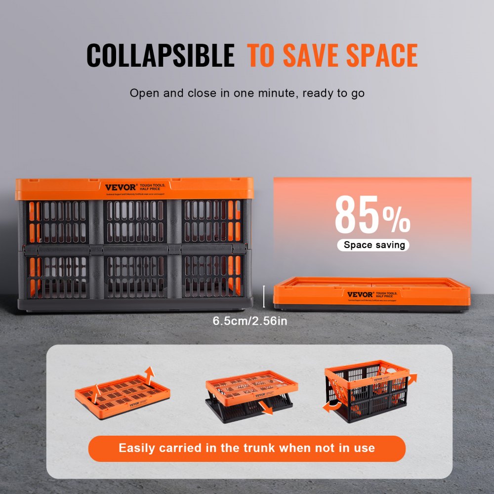 ZJKS5336295W - 45L Durable Collapsible Storage Basket, 20.67x13.98x11.81 in