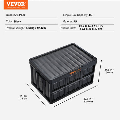 ZJXS533630C - 45L VEVOR Collapsible Storage Bins - Durable & Space-Saving