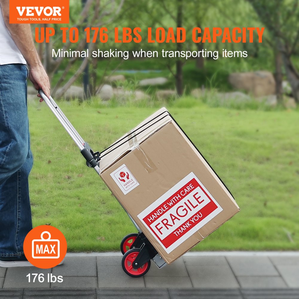 2123A - Compact Aluminum Folding Hand Truck, 176 lbs Capacity, 7.3 lbs