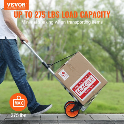 GZS100AT - 275 lbs Lightweight Aluminum Folding Hand Truck with Telescoping Handle