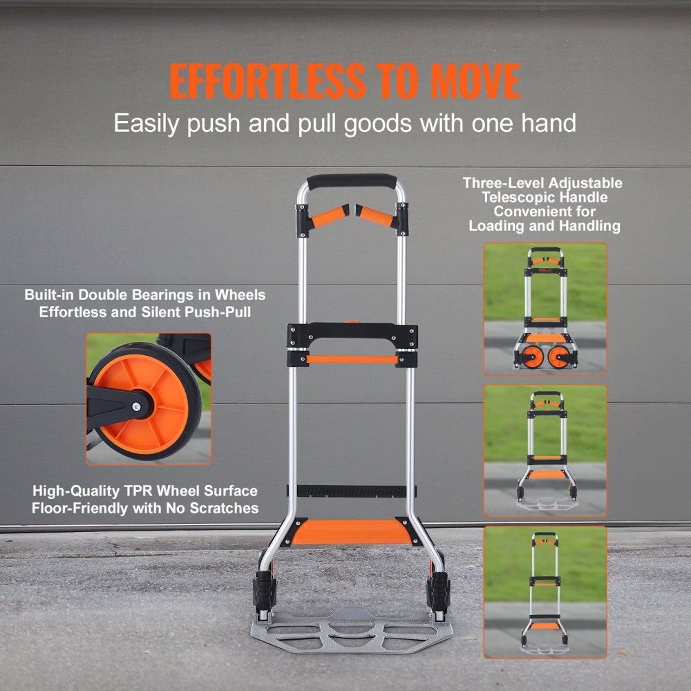 GZS120AT - Compact 11.4 lbs Folding Hand Truck with 309 lbs Capacity