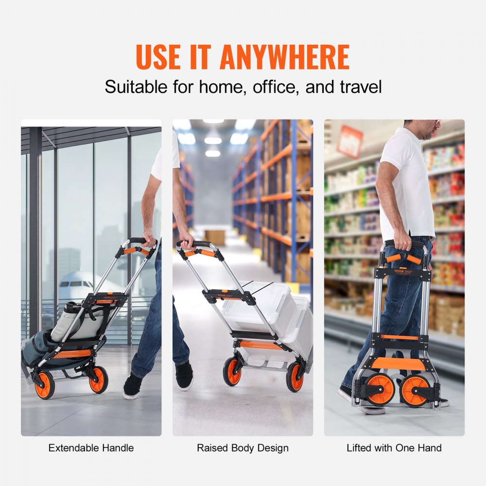 GZS120AT - Compact 11.4 lbs Folding Hand Truck with 309 lbs Capacity
