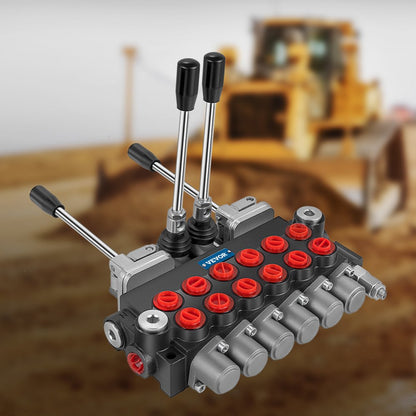 6Spool114500 - Compact Hydraulic Control Valve, 11GPM, Adjustable Relief