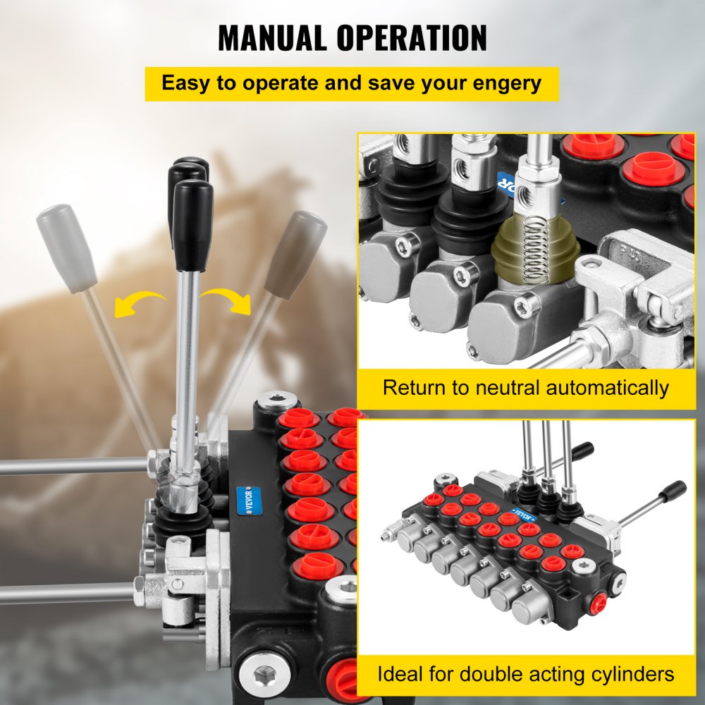 7Spool114500 - Compact 11GPM Hydraulic Control Valve with Adjustable Relief