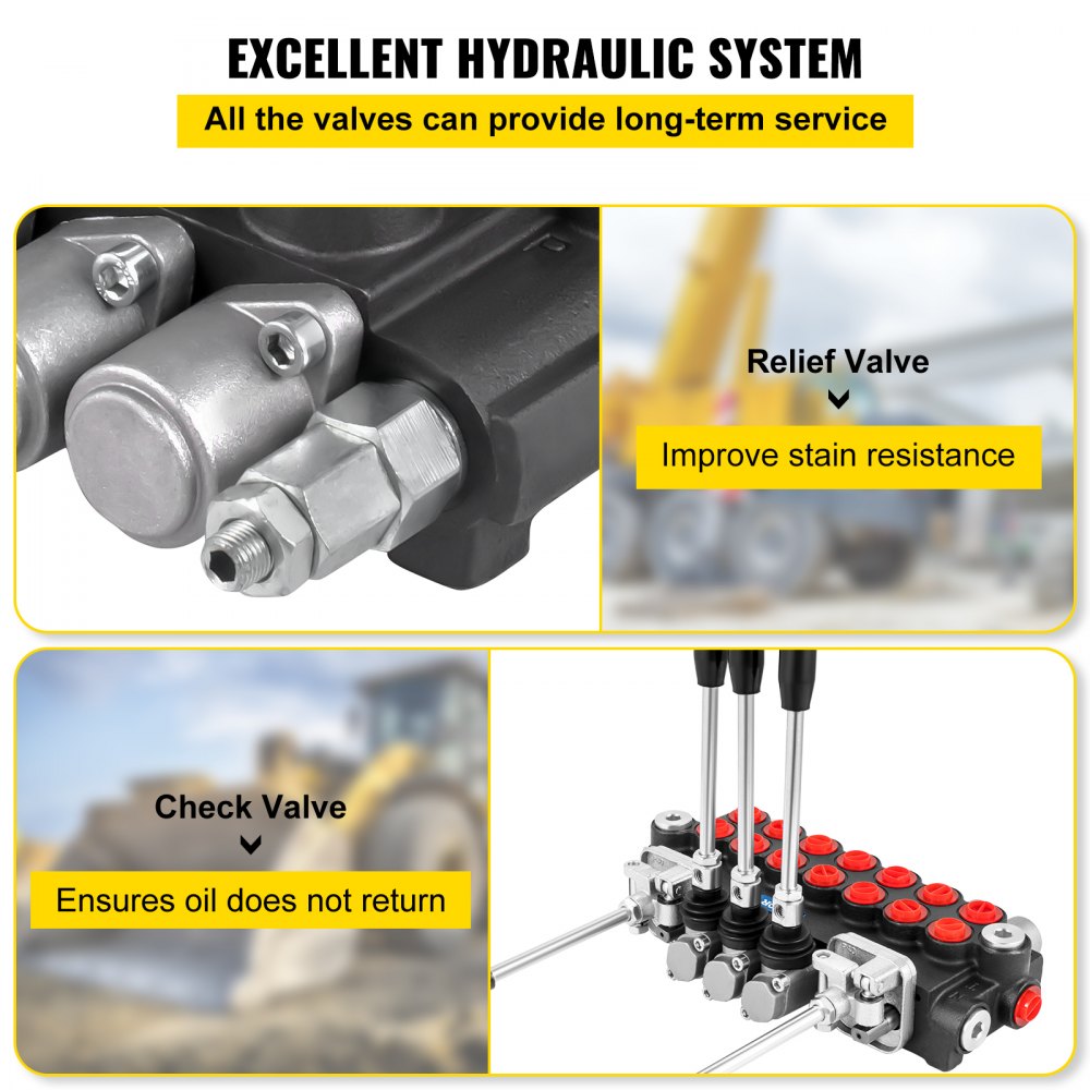 7Spool114500 - Compact 11GPM Hydraulic Control Valve with Adjustable Relief